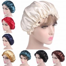 Satin Headscarf Sleep Hair Care Hat Elastic Mujer Silk Bonnet Cap Wide Band New  eb-12395661